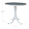 International Concepts Round 36 in Rd Top Ped Table, 12 in Leaf, Bar Ht, White/Heather Gray, 36 W, 48 L, 41.3 in H, Wood K05-36RXT-6B-2 - alternate 3